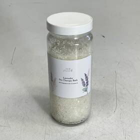 100% Pure 843585105995 Lavender Sea Therapy Bath In Glass Jar Natural And Vegan 15 Oz White