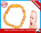 21856 Baby Unisex Teething Anklet Natural Baltic Amber Beads With Plastic