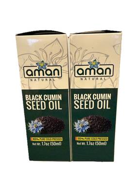 3 Leaf Natural 691835003504 Lot Of 2 Aman Black Seed Oil Edible Cold Pressed Cumin 1.7 Oz Press