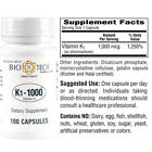 K1-1000 510500 Biotech Pharmacal Vitamin Caps