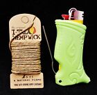 947414031 Toker Poker Neon Green Hemplight Hemp Lighter Case Ital Hempwick