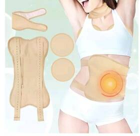 Aflute 916107553186 Get Two 4 Pack Castor Oil Wrap Organic Cotton Pads For Liver Detox Black