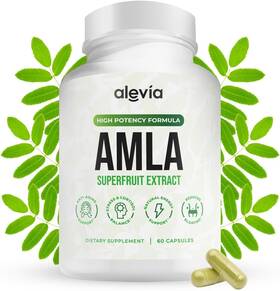 Hd0112 Alevia Organic Amla Capsules 1000mg Indian Gooseberry Antioxidant Supplement 60c