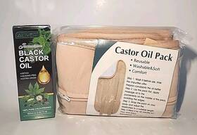 Aliver 018739463441 Castor Oil Kit Compress Wrap Belt Cold Press Jamaican Bottle New