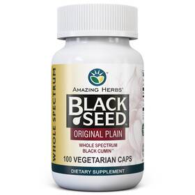 Amazing Herbs 665231021004 Whole Spectrum Black Seed Original Plain Vegetarian Capsules -