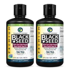 Amazing Herbs 736569354505 Premium Black Seed Oil Cold Pressed Nigella Sativa Aids In Dig