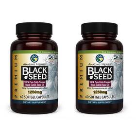 Amazing Herbs 933363159152 Premium Black Oil - High Potency Cold Pressed Nigella Sativa Aids In Digesti