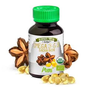Sio1 Amazon Andes Healthy Sustainable Fair Sacha Inchi Capsules 1000mg - Omega 3 6 9 60 Softgel Pills Brain