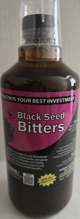 Abb041525 Amenazel Organic Black Seed Bitters Herbal Supplement 500ml Natural Antioxidants