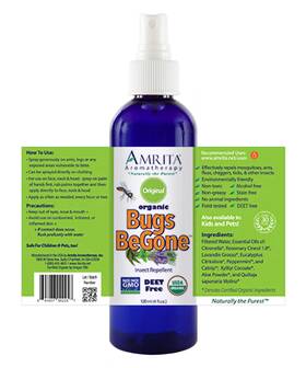 Amrita Aromatherapy 644037001656 Original Organic Natural Bugs Be Gone Insect Repellant Deet Free 4 Fl Oz