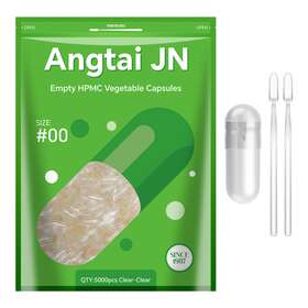 Angtai Jn 718387926485 Size 00 Clear Empty Vegan/vegetable Capsules 5000 Count Diy Veg Vcaps With Spoon