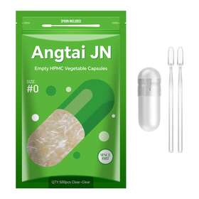 Angtai Jn 718387926508 Size Empty Vegan Capsules 500pcs Clear Diy Pill With Micro Lab Spoon