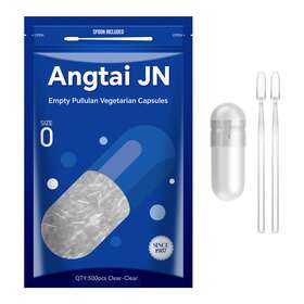 Angtai Jn 768447716891 Size Clear Empty Vegan/vegetable Pill Capsules 500 Count Pullulan Plantcaps