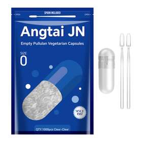 Angtai Jn 768447716921 Size Clear Empty Vegan/vegetable Pill Capsules 1000 Count Pullulan Plantcaps