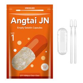 Angtai Jn 768523755745 Size 1 Clear Empty Gelatin Pill Capsules 1000 Count Kosher Gel Caps Gluten-free
