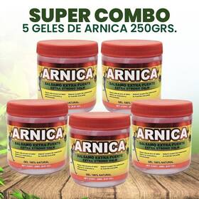 Hierbasmex8723054 Arnica Gel Balsamo Extra Fuerte 250g. Combo De 5 Geles Dolores Externos