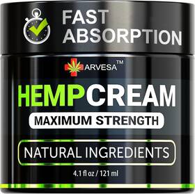 Arvesa 313099560554 Hemp Cream - Maximum Strength Lotion Gel With Arnica Glucosamine Msm Mentho
