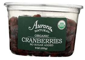 Aurora Products 655852002056 Organic Dried Cranberries 9 Oz Ounce