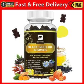 B Beworths 445056547544 Black Seed Oil And Sea Moss Gummies Organic Irish With Ashwagand
