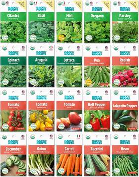 50075 Back To The Roots Organic Seed Bundle - Herbs And Vegetables Variety White