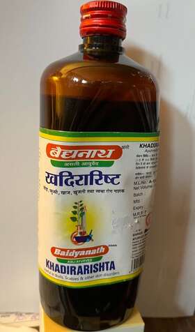 Baidyanath 901220608644 Khadirarishth 450ml For Any Skin &respiratory Diseases Ship Fromusa
