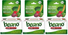 Beano 042037000851 Extra Strength Digestive Enzyme Supplement 30 Count Pack Of 3