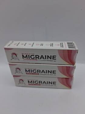 Benevita 706332490990 3pk Migraine Headache Pain Relief Roll On 10ml Extra Strength Natural