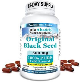 Bio Absorb Nutraceuticals 623543748897 Black Seed Oil Capsules 82-day Supply Cold Pressed Pure Cumi