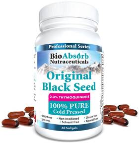 Bio Absorb Nutraceuticals 623543752856 Black Seed Oil Capsules Cold Pressed Pure Cumin Nig