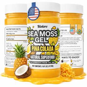 Bl-pc1 Biolore Pina Colada Sea Moss Gel 16 Oz - No Added Sugar Vegan Made In Usa Wildcra