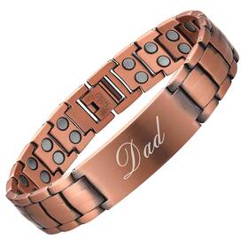 Ger-cb590ac-dad Biomag Mens Copper Magnetic Bracelet 99.99% Pure Bracelets With Double Row M