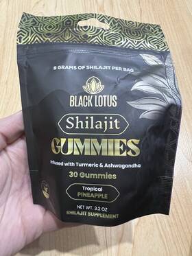 Sg30-010226 Black Lotus Shilajit Gummies Ashwagandha Turmeric Tropical Pineapple Vegan 30ct