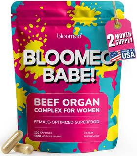 Bloomeo Bloombabe 01 Beef Organ Supplement For Women Grass Fed 120 Count Pack Of 1 Unflavored