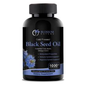 Wu-qwq08002 Blossom Nature Black Seed Oil Supplement Antioxidant Cold Pressed Immunity 120ct