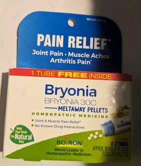 Boiron 306969094440 Bryonia 30c 80 Pellets -pack Of 3 Tubes - Joint Muscle Arthritis