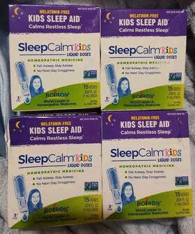 Boiron 306969309094 Four Boxes Sleepcalm Kids 15 Liquid Doses Homeopathic Exp 5/2026 New