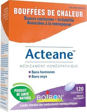 Boiron 774016810822 Hot Flashes Acteane 120 Ct Factory Sealed Exp 3/31/26