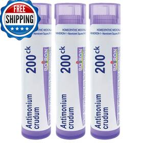 B07v3n6hsp Boiron Antimonium Crudum 200ck Homeopathic Medicine For Indigestion - Pack Of 3