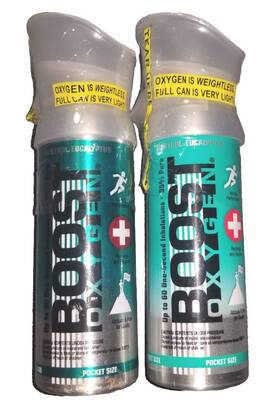 Boost Oxygen 637866848431 2 Pack Deal 3 Liter Menthol Respiratory Support. Natural Sealed New