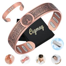 Usxq2025060704 Branded Mens Bracelet Magnetic Therapy Arthritis Pain Relief Pure Solid Copper Bangle