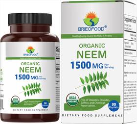 851922006577-f Brieofood Organic Neem 1500mg 45 Servings Vegetarian 90 Count Pack Of 1