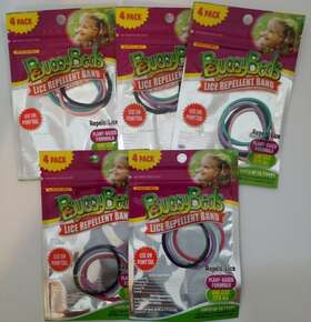 Buggy Beds 819721020088 Buggybeds Lice Repellent Band 5 Packs Use On Ponytail - 20 Bands Total New