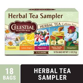 Celestial Seasonings 070734052439 Herbal Tea Sampler Caffeine-free Bags 18 Cou