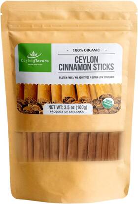 Cp-yihz-rzm3 Ceylonflavors Fresh And Pure Ceylon Flavors Organic Cinnamon Sticks 3.5 Ounce Pack Of 1 Brown