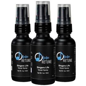 Chromacast 810158585911 Retune 100mg Hemp Oil Singers Life Vocal Throat Spray 30ml 3 Pack