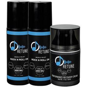 Chromacast 810158585935 Retune Wellness Rock N Roll On 2000mg Hemp Oil 2 Pack And Performance Recove