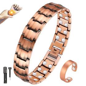 Fusgl22062519 Cigmag Copper Bracelet For Men Double Row Ultra Strength Magnets 99.99% Pure
