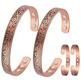Usgl2053101 Cigmag 2pcs Copper Bracelets For Women Pure Bracelet Cuff Bangle Strength Magnet
