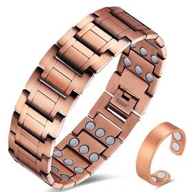 Usq0203007 Cigmag 3x Copper Bracelet For Men Triple Ultra Strength Magnet Pure Magnetic
