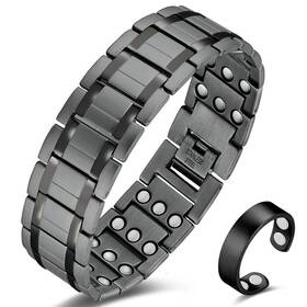 Usq1028004 Cigmag 3x Magnetic Bracelets For Men Ultra Strength Titanium Steel Bracelet Wrist Ad